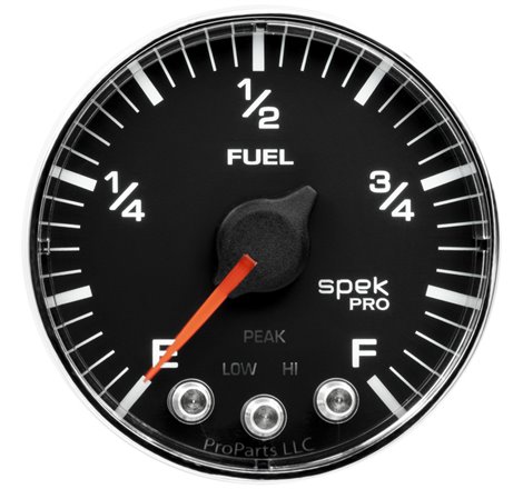 Autometer Spek-Pro Gauge Fuel Level 2 1/16in 0-270 Programmable Blk/Chrm