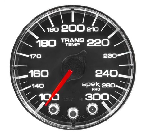 Autometer Spek-Pro Gauge Water Temp 2 1/16in 300f Stepper Motor W/Peak & Warn Blk/Chrm