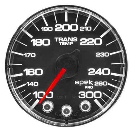 Autometer Spek-Pro Gauge Water Temp 2 1/16in 300f Stepper Motor W/Peak & Warn Blk/Chrm