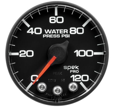 Autometer Spek-Pro Gauge Water Press 2 1/16in 120psi Stepper Motor W/ Peak & Warn