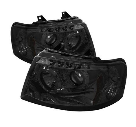 Spyder Ford Expedition 03-06 Projector Headlights LED Halo LED Smke (Not Included) PRO-YD-FE03-HL-SM