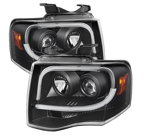 Spyder Ford Expedition 07-13 Projector Headlights Light Tube DRL Blk PRO-YD-FE07-LTDRL-BK