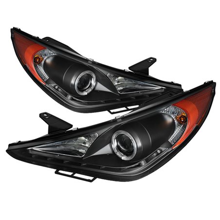 Spyder Hyundai Sonata 11-13 Projector ( Not Fit Hybrid )- LED Halo DRL Blk PRO-YD-HYSON11-DRL-BK