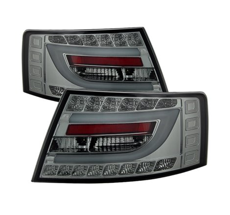 Spyder Audi A6 05-08 4Dr Sedan Only Light Bar LED Tail Lights Smke ALT-YD-AA605V2-LBLED-SM