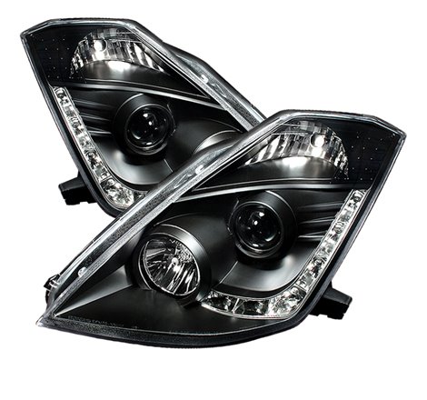 Spyder Nissan 350Z 03-05 Projector Headlights Xenon DRL Blk High H1 Lw D2R PRO-YD-N350Z02-HID-DRL-BK