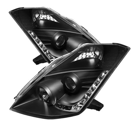 Spyder Nissan 350Z 06-08 Projector Headlights Xenon/HID Model- DRL Blk PRO-YD-N350Z06-HID-DRL-BK