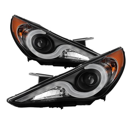 Spyder Hyundai Sonata 11-13 Verson 2 Projector - Light Bar DRL Blk PRO-YD-HYSON11V2-LBDRL-BK