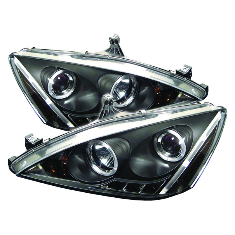 Spyder Honda Accord 03-07 Projector Headlights LED Halo Amber Reflctr LED Blk PRO-YD-HA03-AM-BK