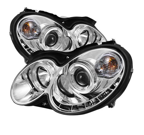 Spyder Mercedes Benz CLK 03-09 Projector Halogen Model- LED Halo DRL Chrm PRO-YD-MBCLK03-DRL-C