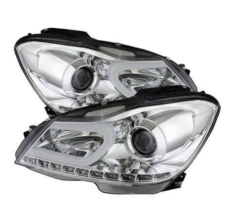 Spyder Mercedes Benz W204 C-Class 12-13 Projector Halogen Model- DRL Chrm PRO-YD-MBW20412-DRL-C