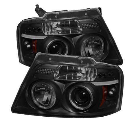 Spyder Ford F150 04-08 Projector Headlights Version 2 LED Halo LED Blk Smke PRO-YD-FF15004-HL-G2-BSM