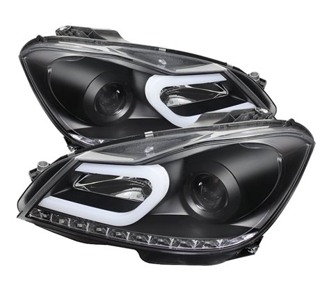 Spyder Mercedes Benz W204 C-Class 12-13 Projector Halogen Model- DRL Blk PRO-YD-MBW20412-DRL-BK