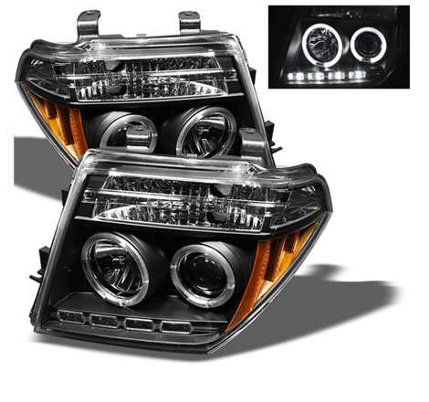 Spyder Nissan Frontier 05-08 Projector Headlights LED Halo LED Blk PRO-YD-NF05-HL-BK