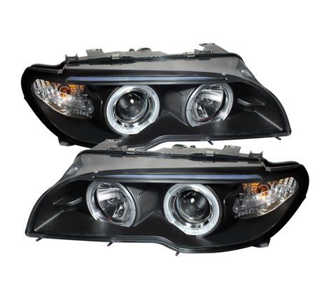 Spyder BMW E46 3-Series 04-06 2 DR Projector Halogen Model- LED Halo Blk PRO-YD-BMWE4604-2DR-HL-BK