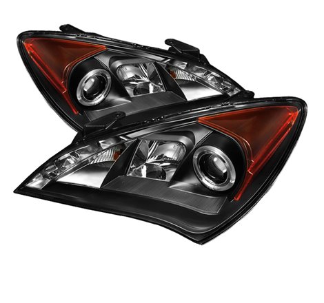 Spyder Hyundai Genesis 10-12 Projector Halogen Model- LED Halo DRL Blk PRO-YD-HYGEN09-DRL-BK