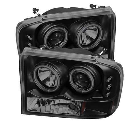 Spyder Ford F250 Super Duty 99-04 Projector V 2 CCFL Halo LED Blk Smke PRO-YD-FF25099-1P-G2-CCFL-BSM