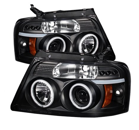 Spyder Ford F150 04-08 Projector Headlights Version 2 CCFL Halo LED Blk PRO-YD-FF15004-CCFL-G2-BK