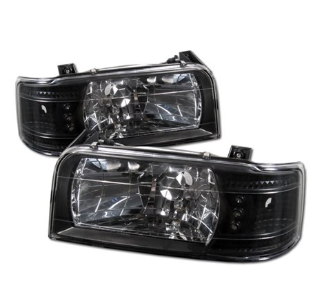 Spyder Ford F150 92-96/Ford Bronco 92-96 1PC LED ( LEDs)Crystal Headlights Blk HD-YD-FB92-1PC-BK