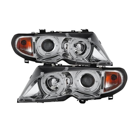 Spyder BMW E46 3-Series 02-05 4DR Projector Headlights 1PC LED Halo Chrm PRO-YD-BMWE4602-4D-AM-C