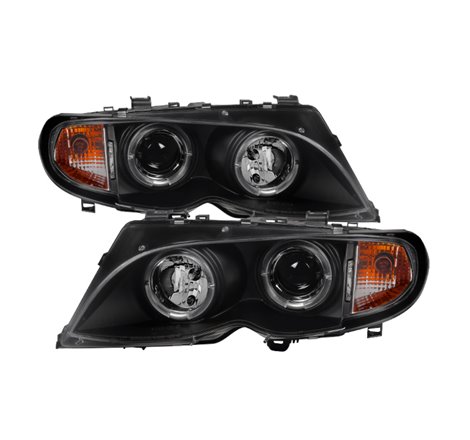 Spyder BMW E46 3-Series 02-05 4DR Projector Headlights 1PC LED Halo Blk PRO-YD-BMWE4602-4D-AM-BK