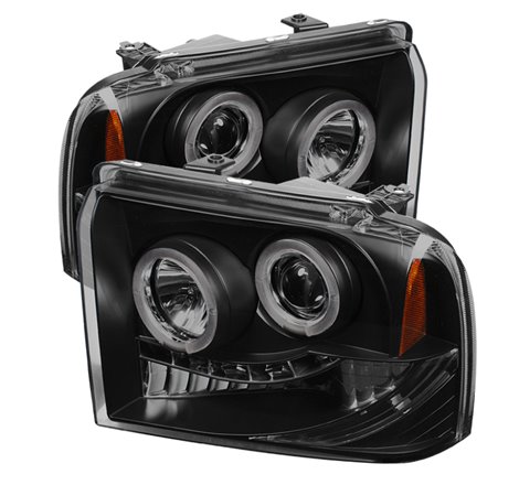 Spyder Ford F250/350 05-07 Projector Headlights LED Halo LED Blk Smke PRO-YD-FS05-HL-BSM