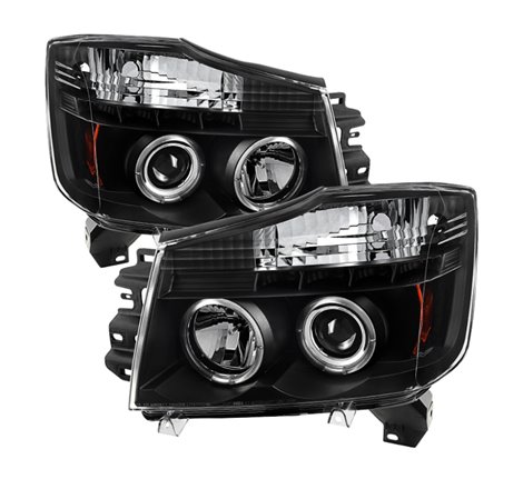 Spyder Nissan Titan 04-14/Armada 04-07 Projector Headlights LED Halo LED Blk PRO-YD-NTI04-HL-BK