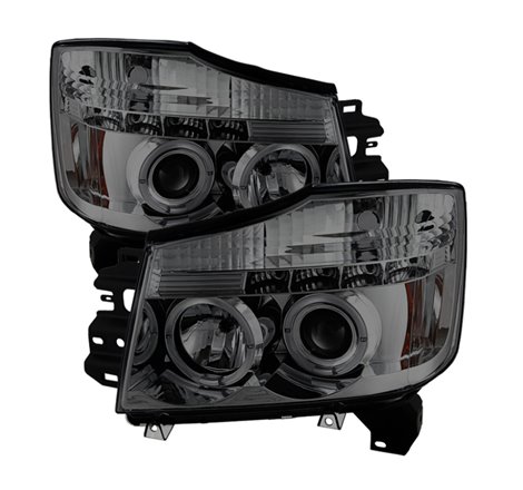 Spyder Nissan Titan 04-14/Armada 04-07 Projector Headlights LED Halo LED Smke PRO-YD-NTI04-HL-SM