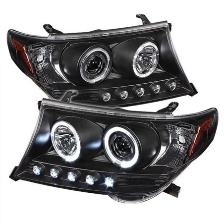 Spyder Toyota Land Cruiser 08-11 Projector Headlights LED Halo LED Blk PRO-YD-TLAND08-HL-BK