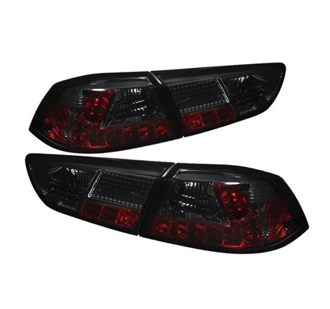 Spyder Mitsubishi Lancer/Evolution X 08-14 LED Tail Lights Smke ALT-YD-MITEVO1008-LED-SM