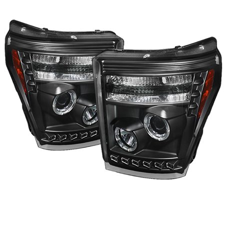 Spyder Ford Super Duty 11-15 Projector Headlights CCFL Halo DRL Blk Low 9006 PRO-YD-FS11-CCFL-BK