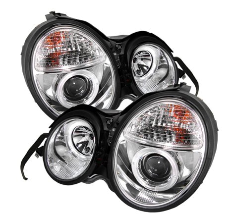 Spyder Mercedes Benz E-Class 95-99 Projector Headlights LED Halo Chrm PRO-YD-MBW21095-HL-C