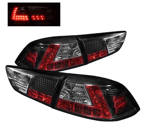 Spyder Mitsubishi Lancer/Evolution X 08-14 LED Tail Lights Blk ALT-YD-MITEVO1008-LED-BK