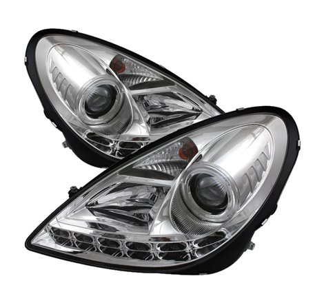 Spyder Mercedes Benz SLK 05-10 Projector Headlights Halogen Model- DRL Chrm PRO-YD-MBSLK05-DRL-C