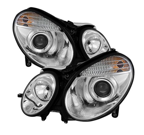 Spyder Mercedes Benz E-Class 03-06 Projector Headlights Halogen Model Only- Chrm PRO-YD-MBW21103-C