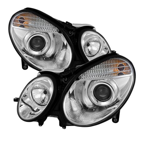 Spyder Mercedes Benz E-Class 03-06 Projector Headlights Halogen Model Only- Chrm PRO-YD-MBW21103-C