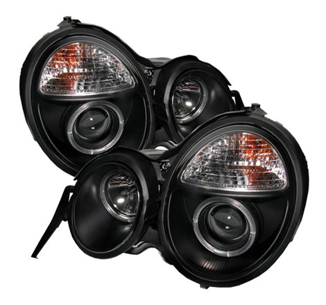 Spyder Mercedes Benz E-Class 95-99 Projector Headlights LED Halo Blk PRO-YD-MBW21095-HL-BK