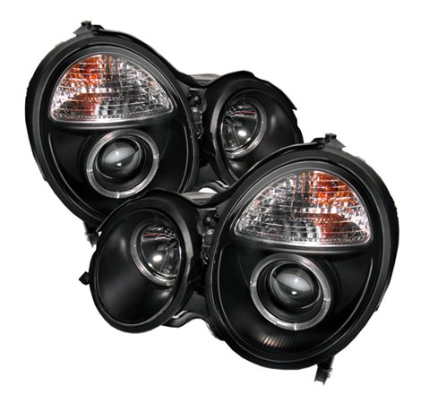 Spyder Mercedes Benz E-Class 00-02 Projector Headlights LED Halo Blk PRO-YD-MBW21099-HL-BK