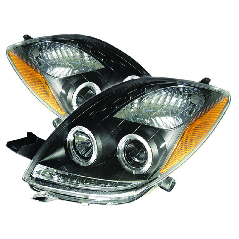 Spyder Toyota Yaris 06-08 2DR Projector Headlights LED Halo- LED Blk PRO-YD-TYA06-HL-BK