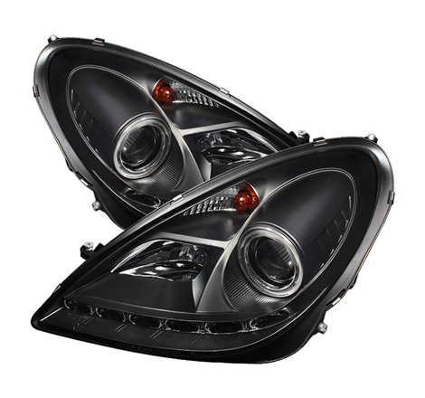 Spyder Mercedes Benz SLK 05-10 Projector Headlights Halogen Model- DRL Blk PRO-YD-MBSLK05-DRL-BK