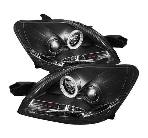 Spyder Toyota Yaris 07-11 4Dr Projector Headlights LED Halo DRL Blk PRO-YD-TYA074D-DRL-BK