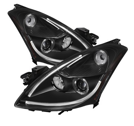 Spyder Nissan Altima 4Dr 10-12 Projector Headlights Light DRL LED Halo Blk PRO-YD-NA104D-LTDRL-BK