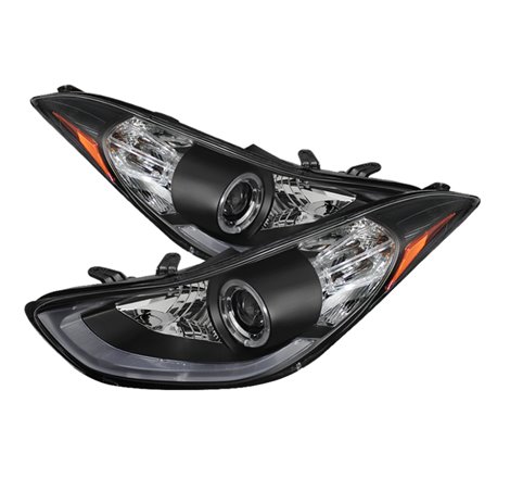 Spyder Hyundai Elantra 11-13 Projector Headlights LED Halo DRL Blk PRO-YD-HYELAN11-DRL-BK