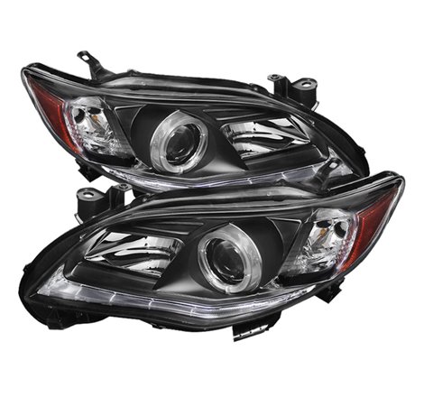 Spyder Toyota Corolla 11-13 Projector Headlights Halogen Model Only - DRL LED Blk PRO-YD-TC11-DRL-BK