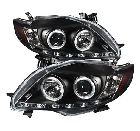 Spyder Toyota Corolla 09-10 Projector Headlights LED Halo DRL Blk High H1 Low H1 PRO-YD-TC09-DRL-BK