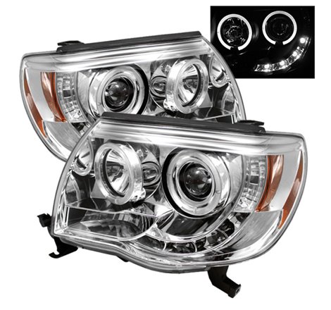 Spyder Toyota Tacoma 05-11 Projector Headlights LED Halo LED Chrome High H1 Low H1 PRO-YD-TT05-HL-C