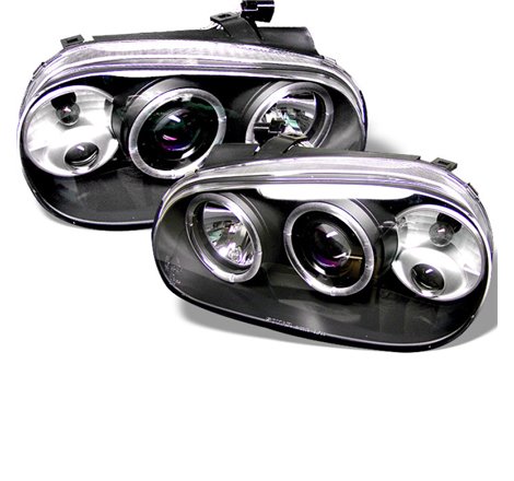 Spyder Volkswagen Golf IV 99-05 Projector Headlights LED Halo Black High H1 Low H1 PRO-YD-VG99-BK