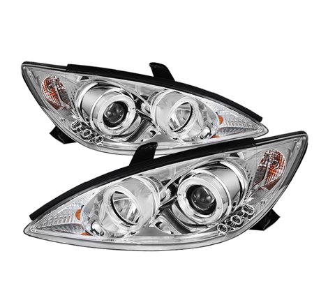 Spyder Toyota Camry 02-06 Projector Headlights LED Halo LED Chrome High H1 Low H1 PRO-YD-TCAM02-HL-C