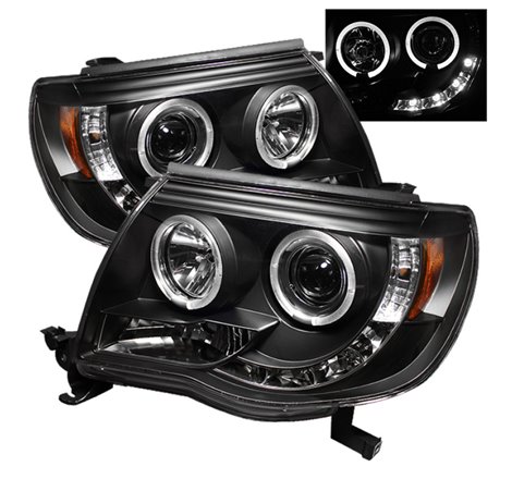 Spyder Toyota Tacoma 05-11 Projector Headlights LED Halo LED Black High H1 Low H1 PRO-YD-TT05-HL-BK