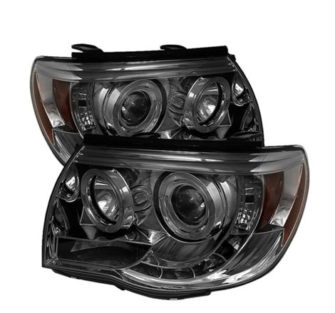 Spyder Toyota Tacoma 05-11 Projector Headlights LED Halo LED Smoke High H1 Low H1 PRO-YD-TT05-HL-SM