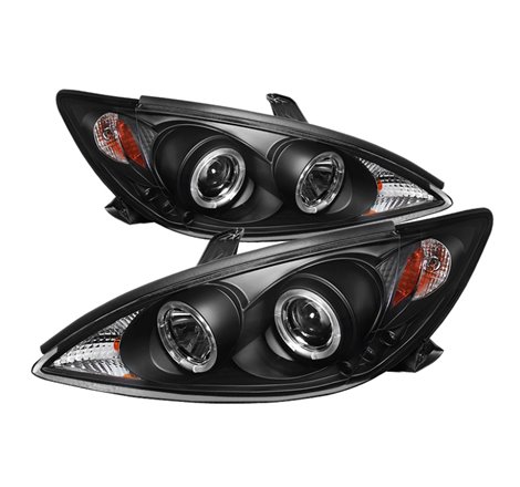 Spyder Toyota Camry 02-06 Projector Headlights LED Halo LED Black High H1 Low H1 PRO-YD-TCAM02-HL-BK